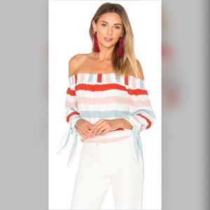 Off Shoulder Top in Bold Stripes